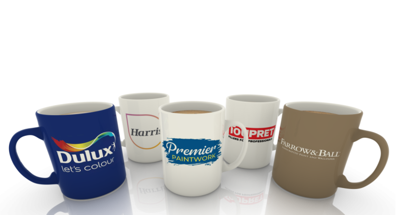 Group of coffee mugs demonstrating data protection credibility