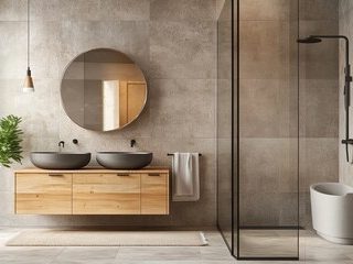 Tiled bathroom